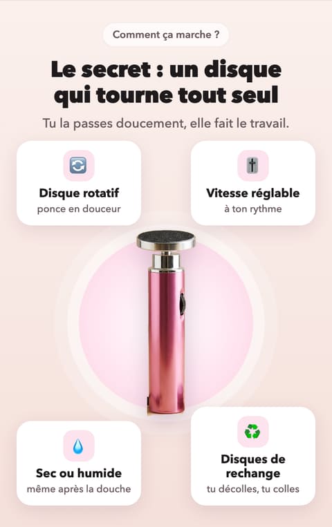 Le secret : un disque qui tourne tout seul. Disque rotatif, vitesse réglable, sec ou humide, disques de rechange.